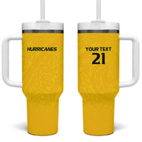 New Zealand Rugby Pacific Custom Tumbler With Handle Hau Awhiowhio Maori Tribal Tattoo