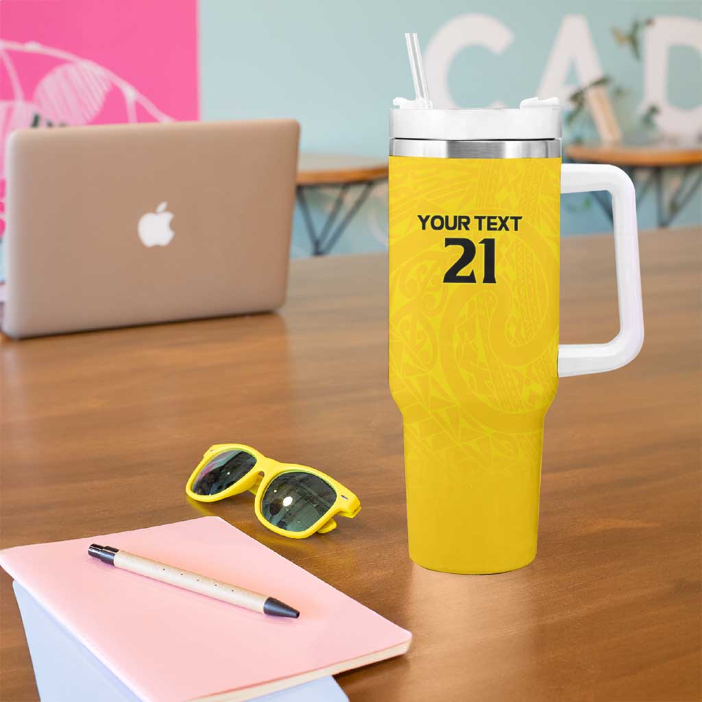 New Zealand Rugby Pacific Custom Tumbler With Handle Hau Awhiowhio Maori Tribal Tattoo