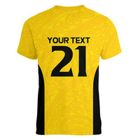 New Zealand Rugby Pacific Custom Women V-Neck T-Shirt Hau Awhiowhio Maori Tribal Tattoo