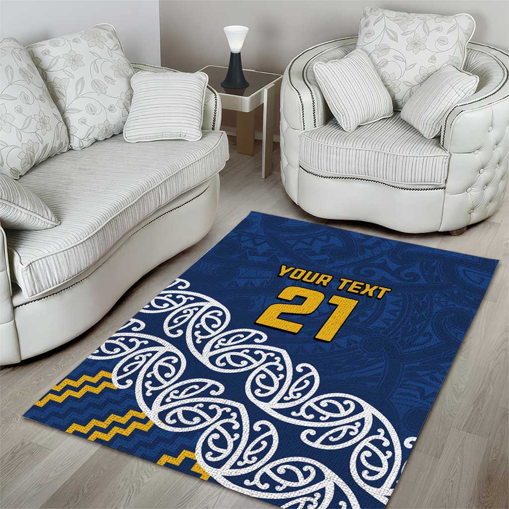 New Zealand Rugby Pacific Custom Area Rug Kahupeka Maori Kowhaiwhai Pattern