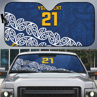 New Zealand Rugby Pacific Custom Auto Sun Shade Kahupeka Maori Kowhaiwhai Pattern - Polynesian Pride