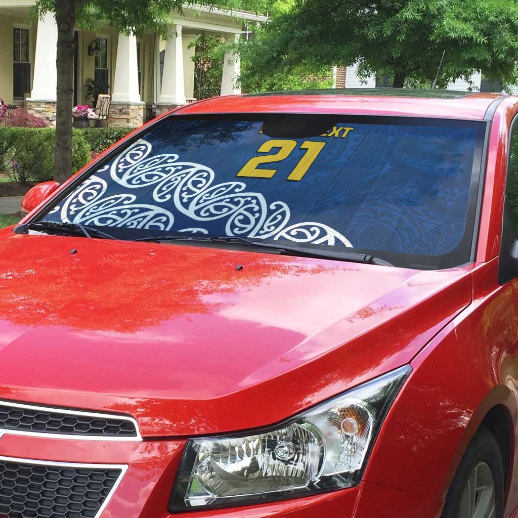 New Zealand Rugby Pacific Custom Auto Sun Shade Kahupeka Maori Kowhaiwhai Pattern - Polynesian Pride