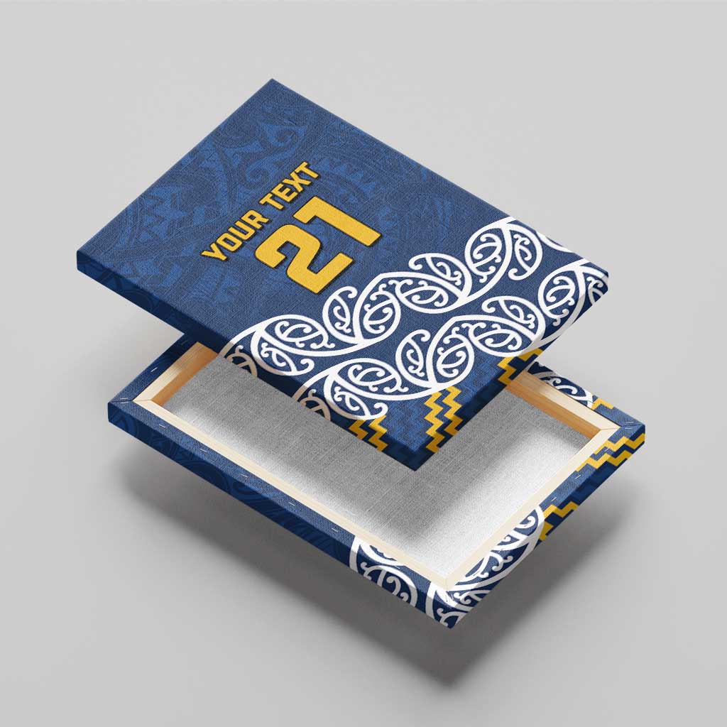 New Zealand Rugby Pacific Custom Canvas Wall Art Kahupeka Maori Kowhaiwhai Pattern