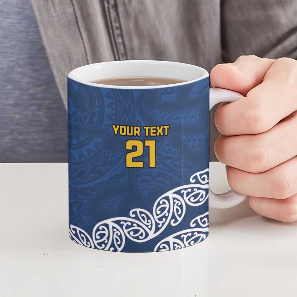 New Zealand Rugby Pacific Custom Ceramic Mug Kahupeka Maori Kowhaiwhai Pattern - Polynesian Pride