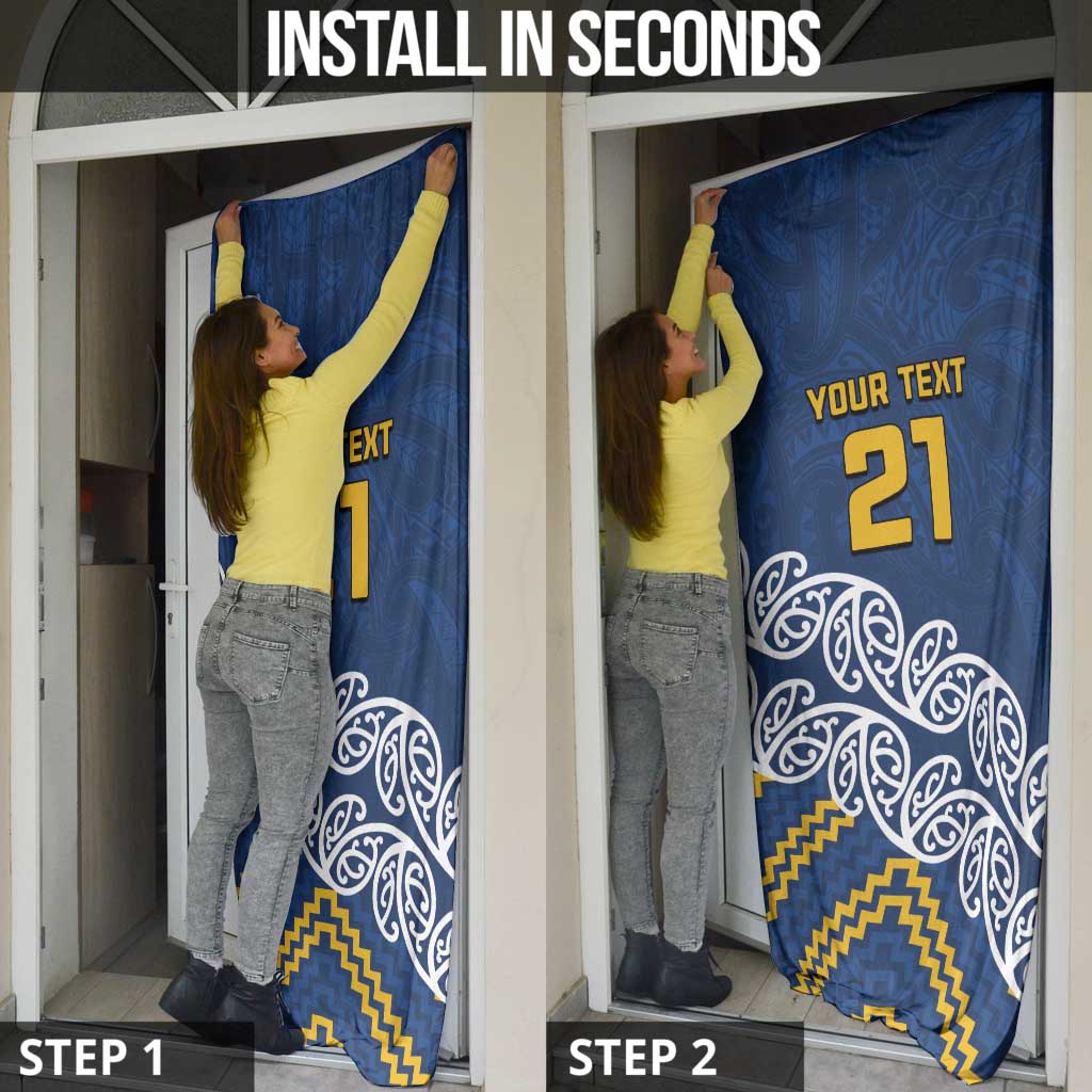 New Zealand Rugby Pacific Custom Door Cover Kahupeka Maori Kowhaiwhai Pattern - Polynesian Pride