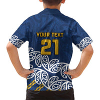 New Zealand Rugby Pacific Custom Family Matching Off Shoulder Maxi Dress and Hawaiian Shirt Kahupeka Maori Kowhaiwhai Pattern