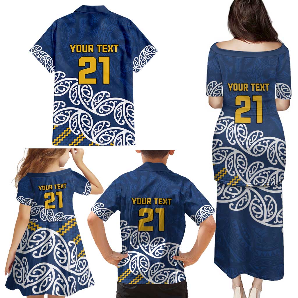 New Zealand Rugby Pacific Custom Family Matching Puletasi and Hawaiian Shirt Kahupeka Maori Kowhaiwhai Pattern