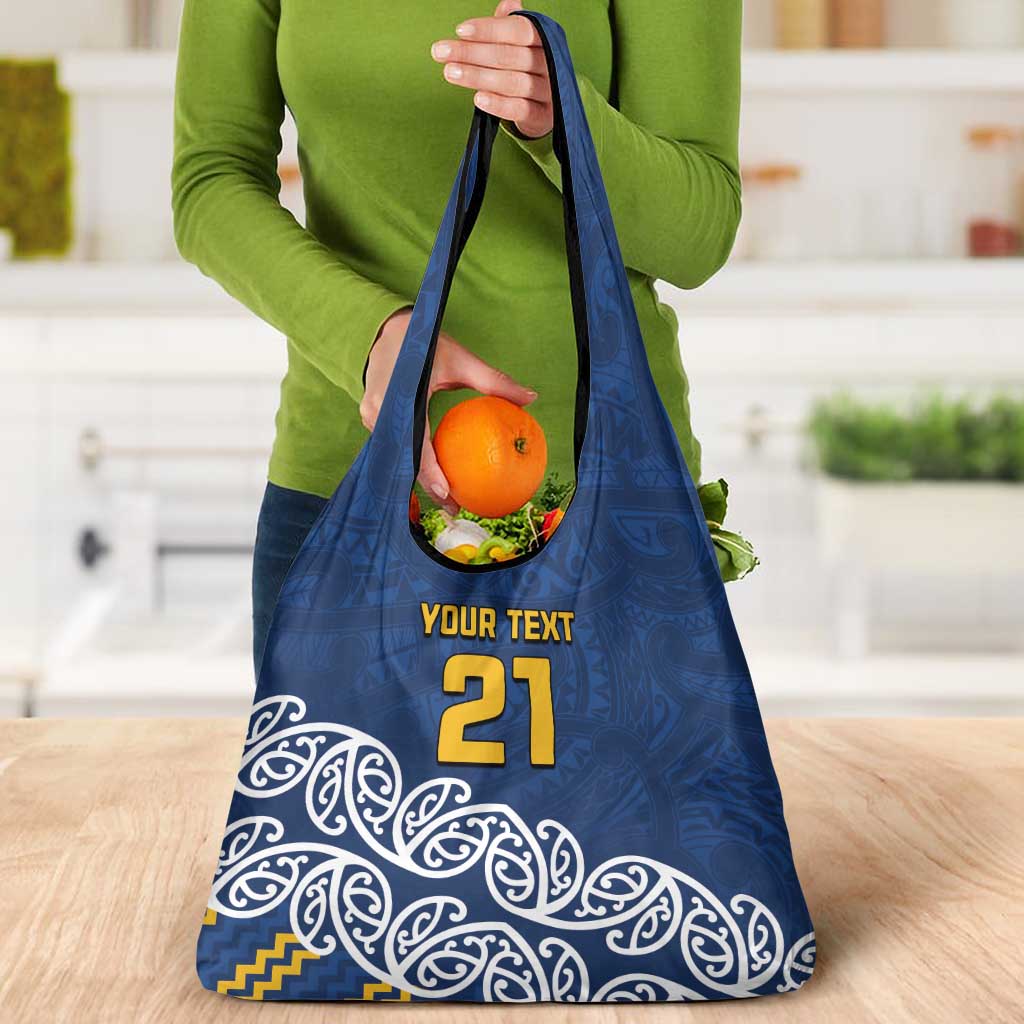 New Zealand Rugby Pacific Custom Grocery Bag Kahupeka Maori Kowhaiwhai Pattern