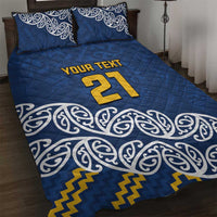 New Zealand Rugby Pacific Custom Quilt Bed Set Kahupeka Maori Kowhaiwhai Pattern