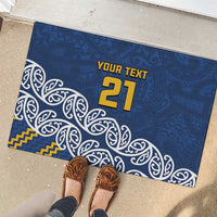 New Zealand Rugby Pacific Custom Rubber Doormat Kahupeka Maori Kowhaiwhai Pattern