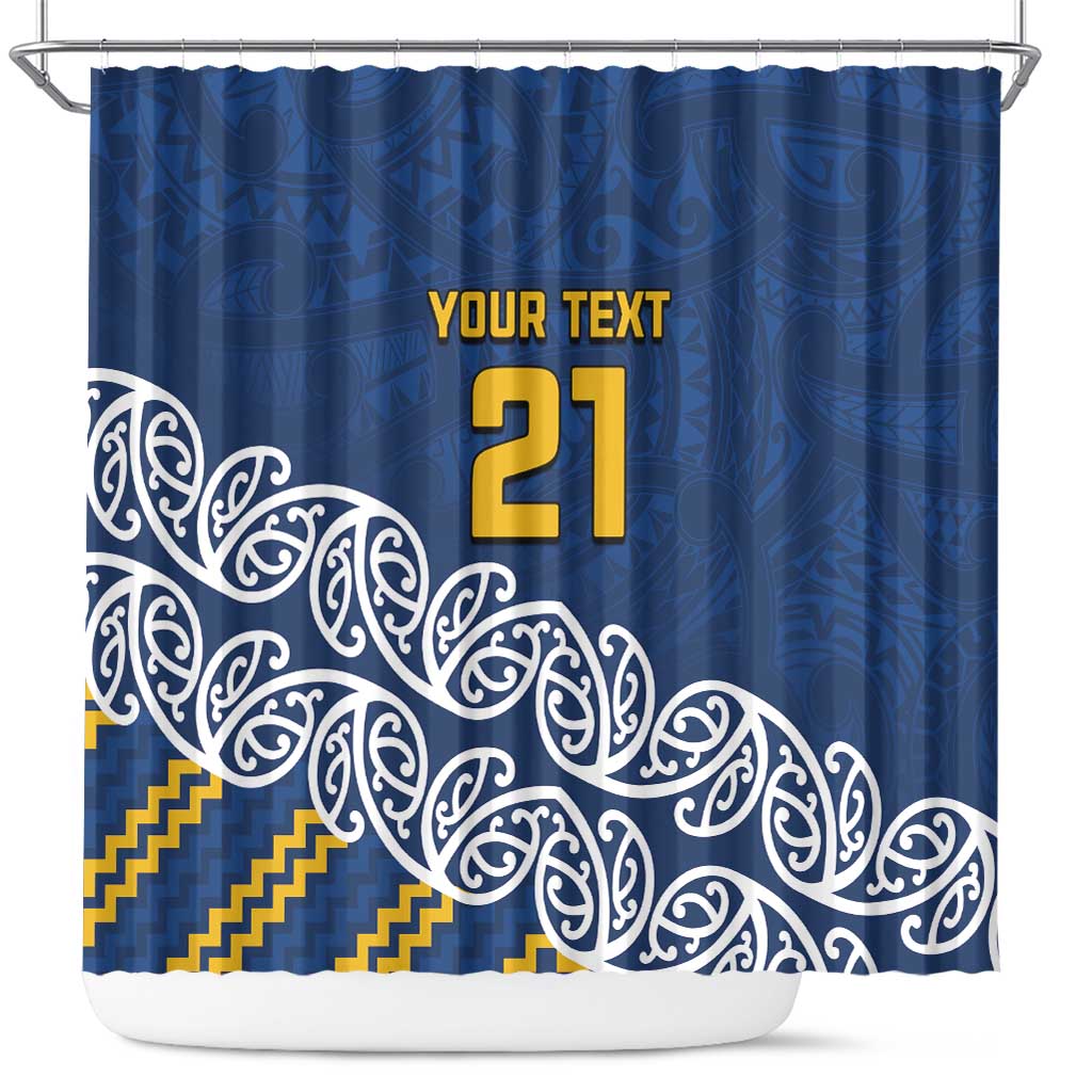 New Zealand Rugby Pacific Custom Shower Curtain Kahupeka Maori Kowhaiwhai Pattern