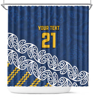 New Zealand Rugby Pacific Custom Shower Curtain Kahupeka Maori Kowhaiwhai Pattern
