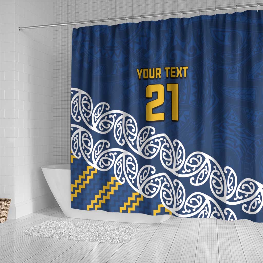 New Zealand Rugby Pacific Custom Shower Curtain Kahupeka Maori Kowhaiwhai Pattern