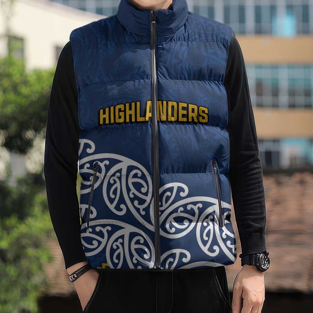 New Zealand Rugby Pacific Custom Sleeveless Puffer Jacket Kahupeka Maori Kowhaiwhai Pattern - Polynesian Pride