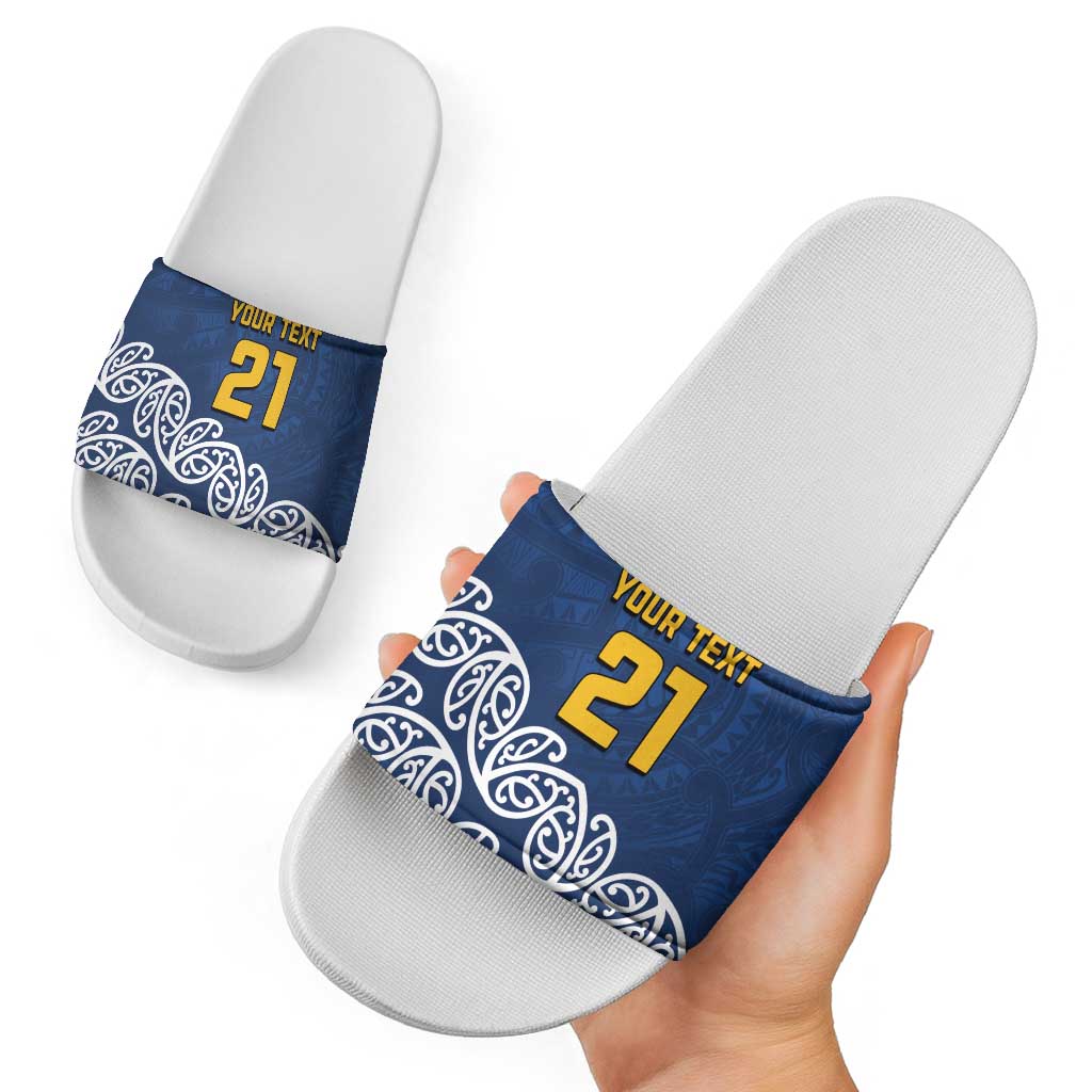 New Zealand Rugby Pacific Custom Slide Sandals Kahupeka Maori Kowhaiwhai Pattern - Polynesian Pride