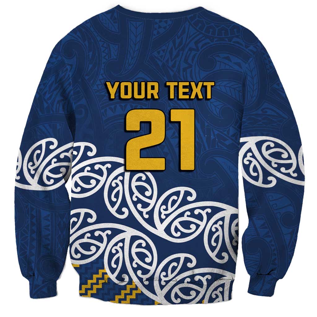 New Zealand Rugby Pacific Custom Sweatshirt Kahupeka Maori Kowhaiwhai Pattern