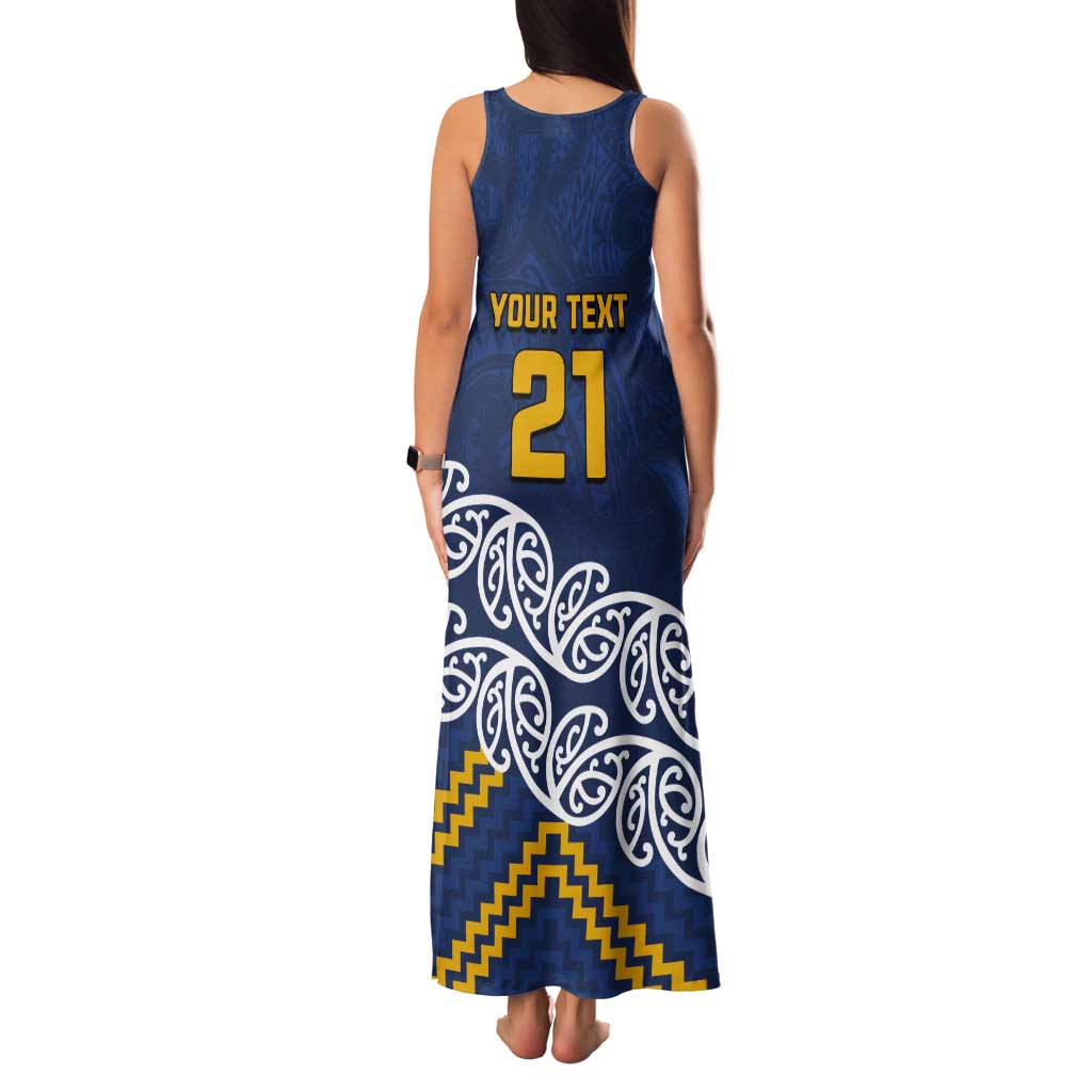 New Zealand Rugby Pacific Custom Tank Maxi Dress Kahupeka Maori Kowhaiwhai Pattern