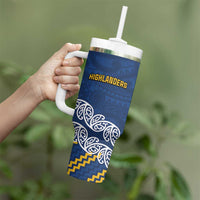 New Zealand Rugby Pacific Custom Tumbler With Handle Kahupeka Maori Kowhaiwhai Pattern