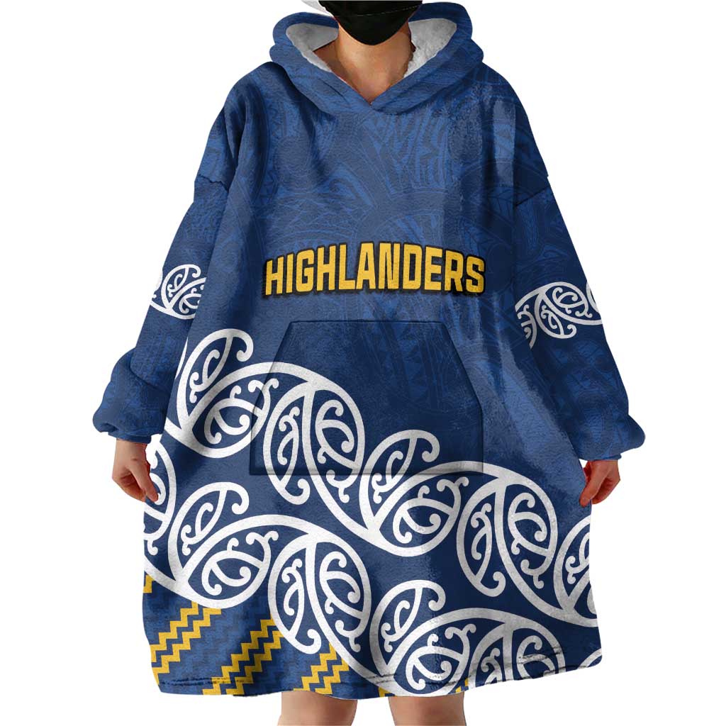 New Zealand Rugby Pacific Custom Wearable Blanket Hoodie Kahupeka Maori Kowhaiwhai Pattern