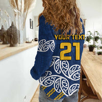 New Zealand Rugby Pacific Custom Women Casual Shirt Kahupeka Maori Kowhaiwhai Pattern