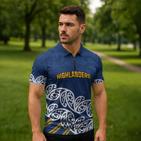 New Zealand Rugby Pacific Custom Zipper Polo Shirt Kahupeka Maori Kowhaiwhai Pattern - Polynesian Pride