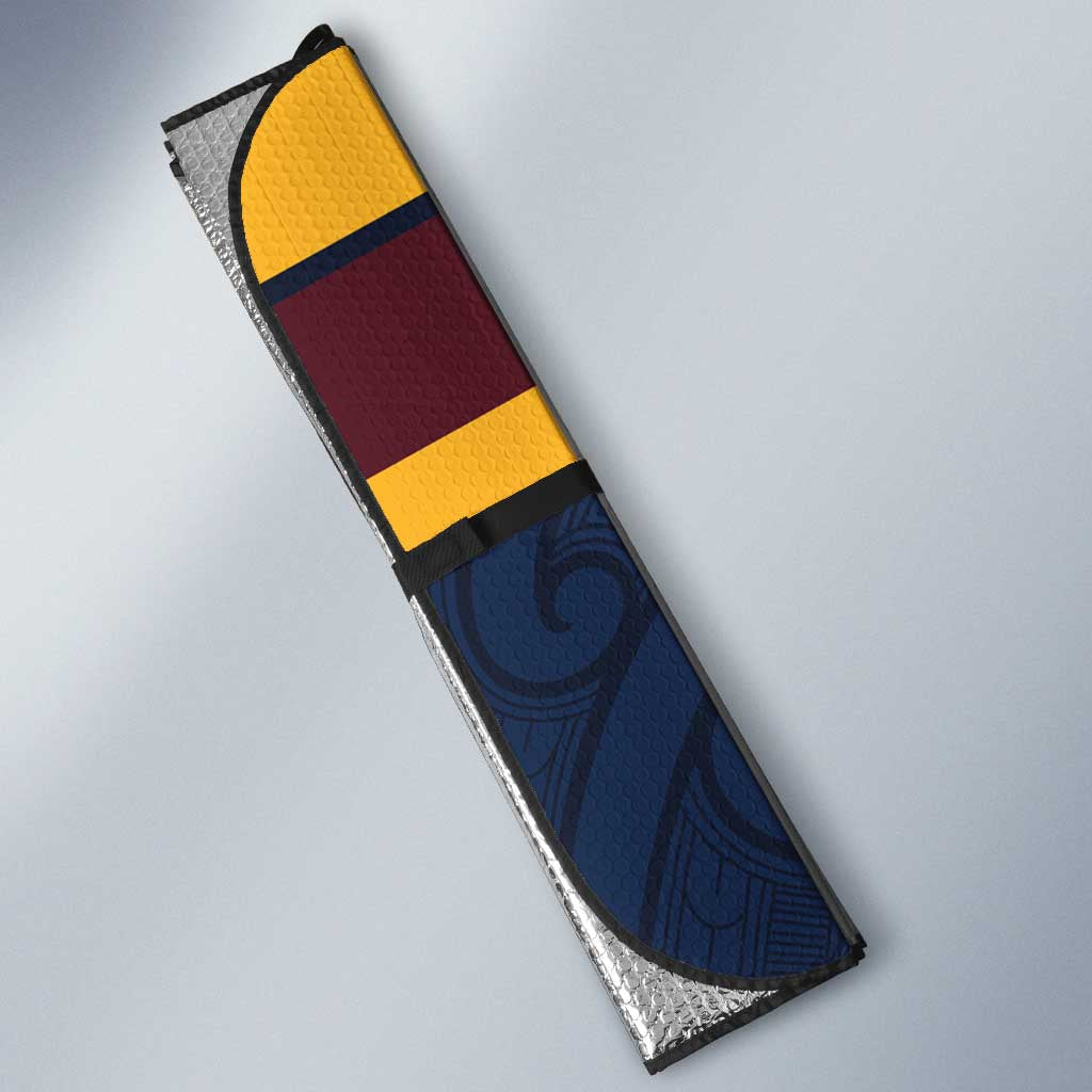 New Zealand Rugby Pacific Custom Auto Sun Shade Kahupeka Retro 2025 Taniko Motif - Polynesian Pride