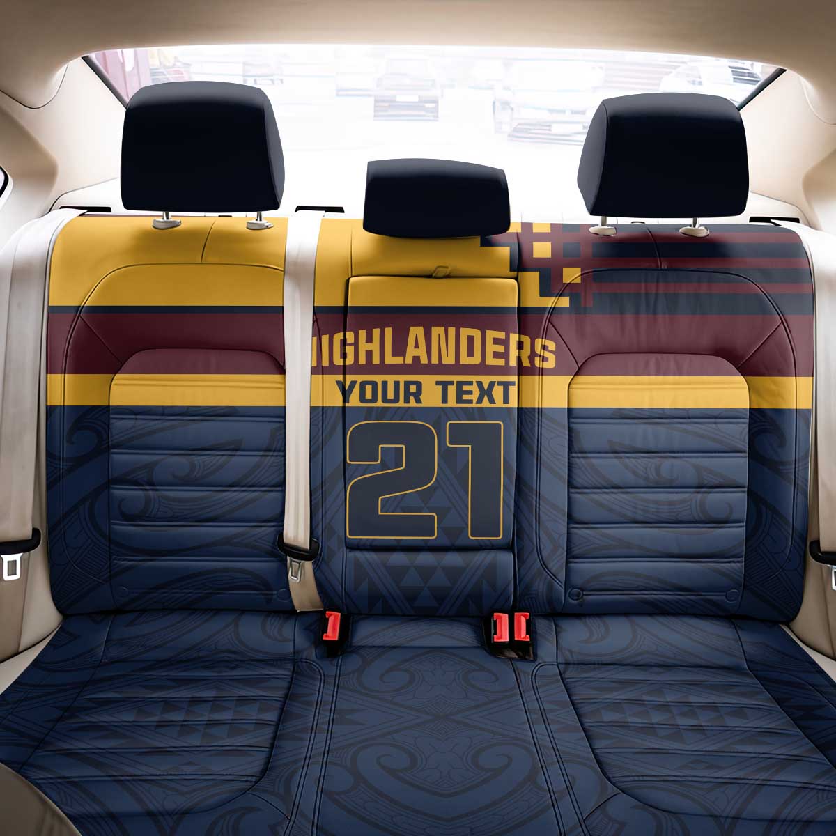 New Zealand Rugby Pacific Custom Back Car Seat Cover Kahupeka Retro 2025 Taniko Motif
