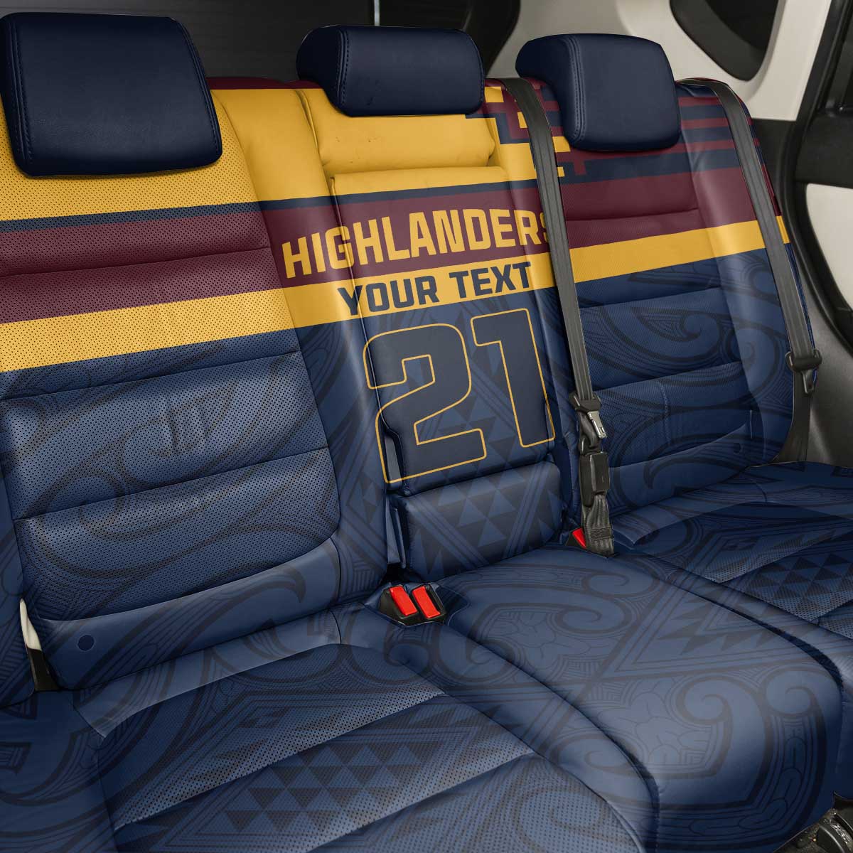 New Zealand Rugby Pacific Custom Back Car Seat Cover Kahupeka Retro 2025 Taniko Motif