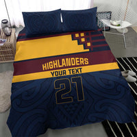 New Zealand Rugby Pacific Custom Bedding Set Kahupeka Retro 2025 Taniko Motif