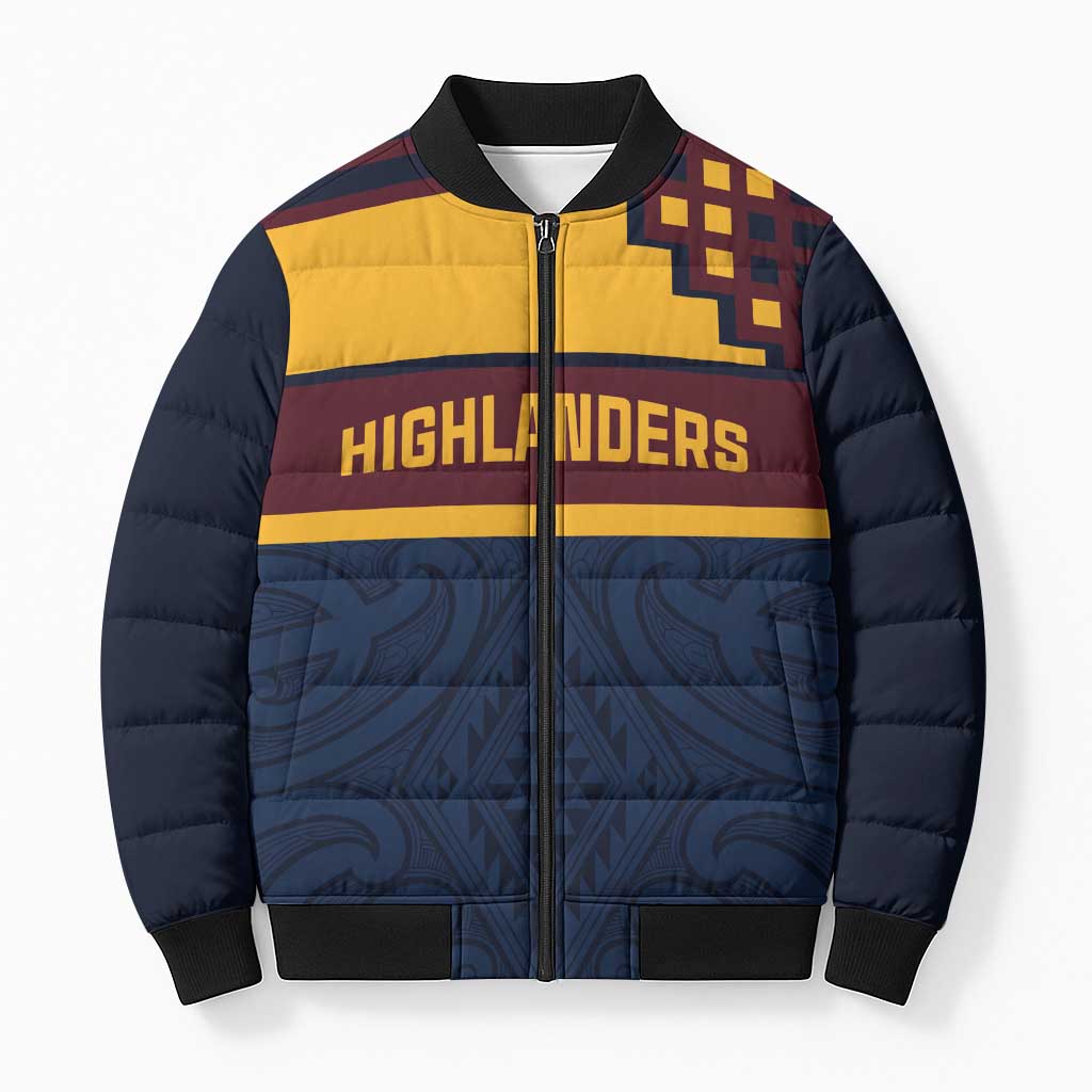 New Zealand Rugby Pacific Custom Bomber Puffer Jacket Kahupeka Retro 2025 Taniko Motif - Polynesian Pride