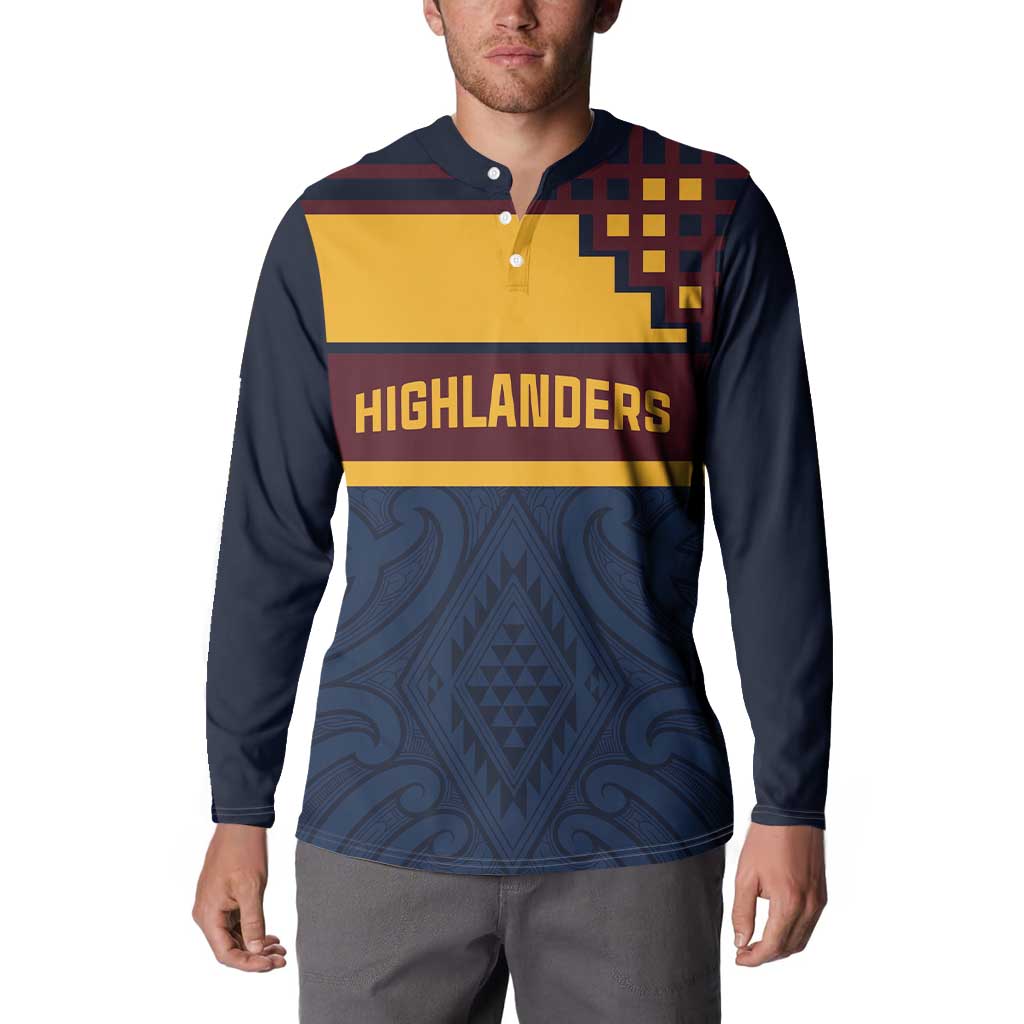 New Zealand Rugby Pacific Custom Button Sweatshirt Kahupeka Retro 2025 Taniko Motif