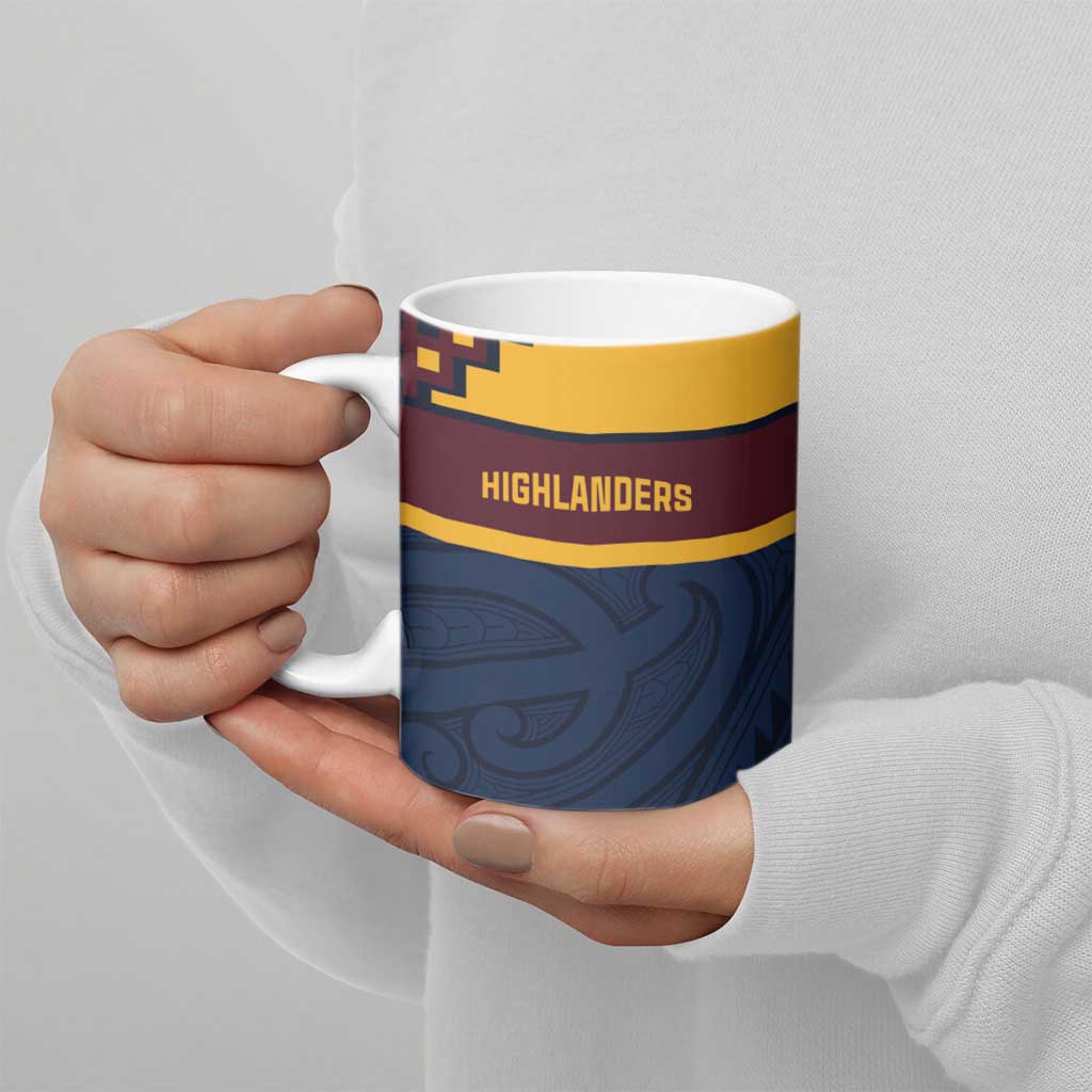 New Zealand Rugby Pacific Custom Ceramic Mug Kahupeka Retro 2025 Taniko Motif - Polynesian Pride