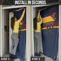 New Zealand Rugby Pacific Custom Door Cover Kahupeka Retro 2025 Taniko Motif - Polynesian Pride