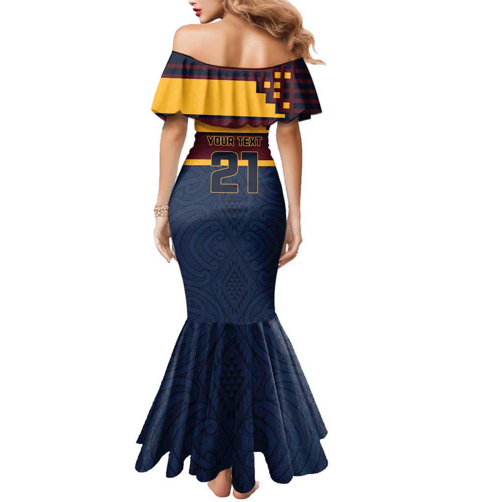New Zealand Rugby Pacific Custom Family Matching Mermaid Dress and Hawaiian Shirt Kahupeka Retro 2025 Taniko Motif
