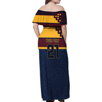 New Zealand Rugby Pacific Custom Family Matching Off Shoulder Maxi Dress and Hawaiian Shirt Kahupeka Retro 2025 Taniko Motif