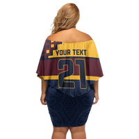 New Zealand Rugby Pacific Custom Family Matching Off Shoulder Short Dress and Hawaiian Shirt Kahupeka Retro 2025 Taniko Motif