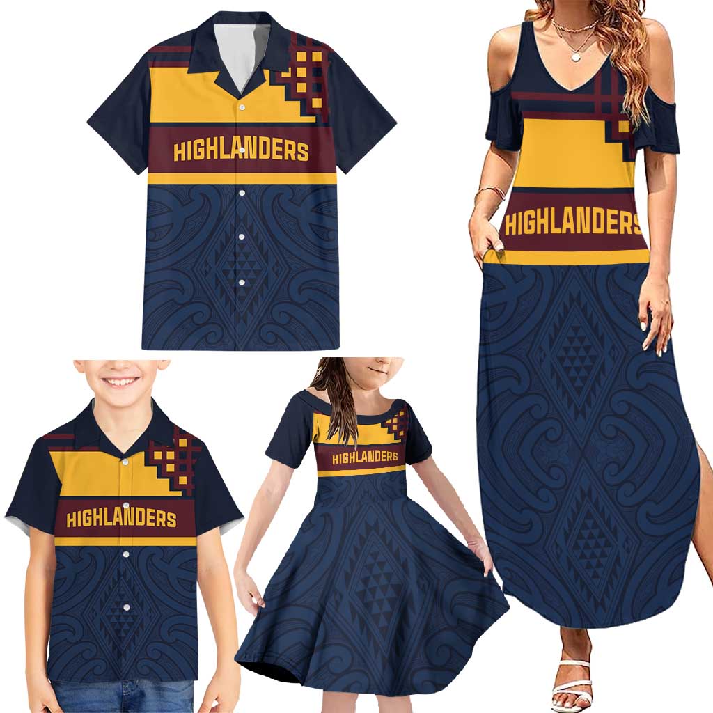New Zealand Rugby Pacific Custom Family Matching Summer Maxi Dress and Hawaiian Shirt Kahupeka Retro 2025 Taniko Motif