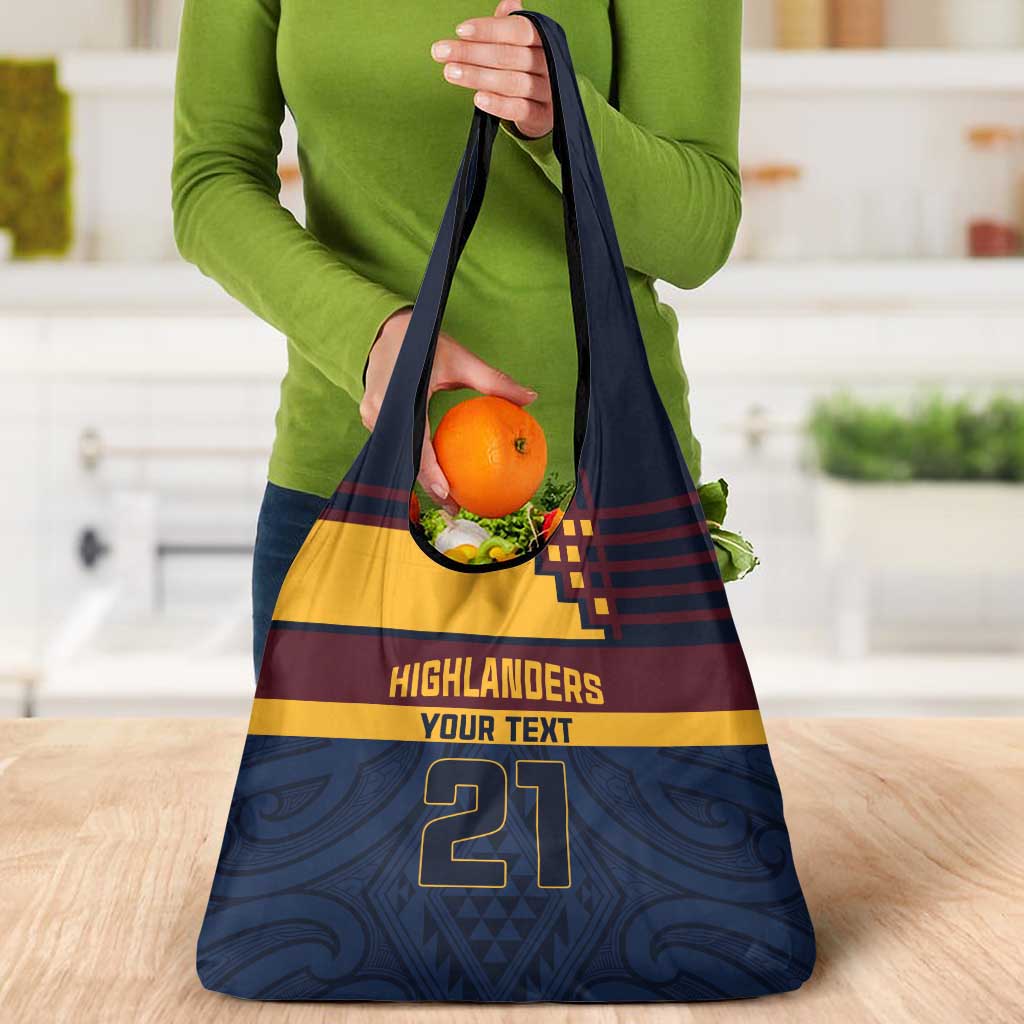 New Zealand Rugby Pacific Custom Grocery Bag Kahupeka Retro 2025 Taniko Motif