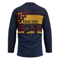 New Zealand Rugby Pacific Custom Hockey Jersey Kahupeka Retro 2025 Taniko Motif - Polynesian Pride