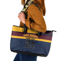 New Zealand Rugby Pacific Custom Leather Tote Bag Kahupeka Retro 2025 Taniko Motif