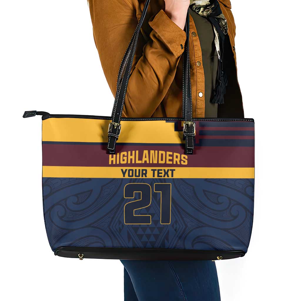 New Zealand Rugby Pacific Custom Leather Tote Bag Kahupeka Retro 2025 Taniko Motif