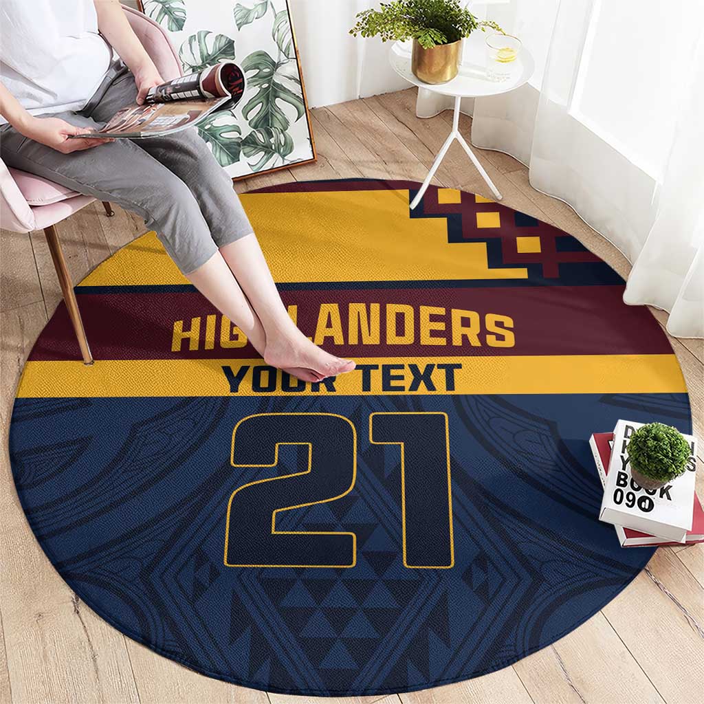 New Zealand Rugby Pacific Custom Round Carpet Kahupeka Retro 2025 Taniko Motif