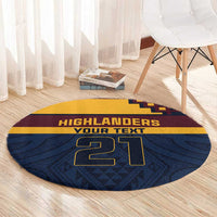 New Zealand Rugby Pacific Custom Round Carpet Kahupeka Retro 2025 Taniko Motif