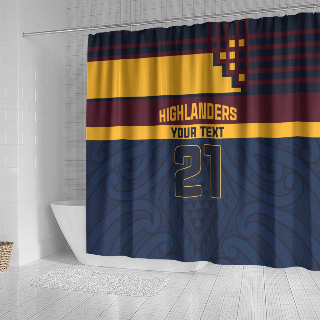 New Zealand Rugby Pacific Custom Shower Curtain Kahupeka Retro 2025 Taniko Motif