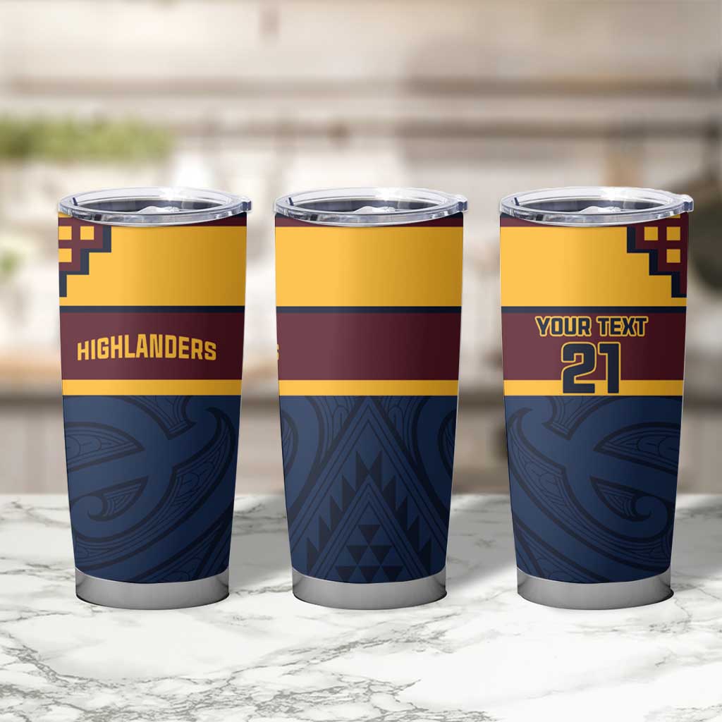 New Zealand Rugby Pacific Custom Tumbler Cup Kahupeka Retro 2025 Taniko Motif