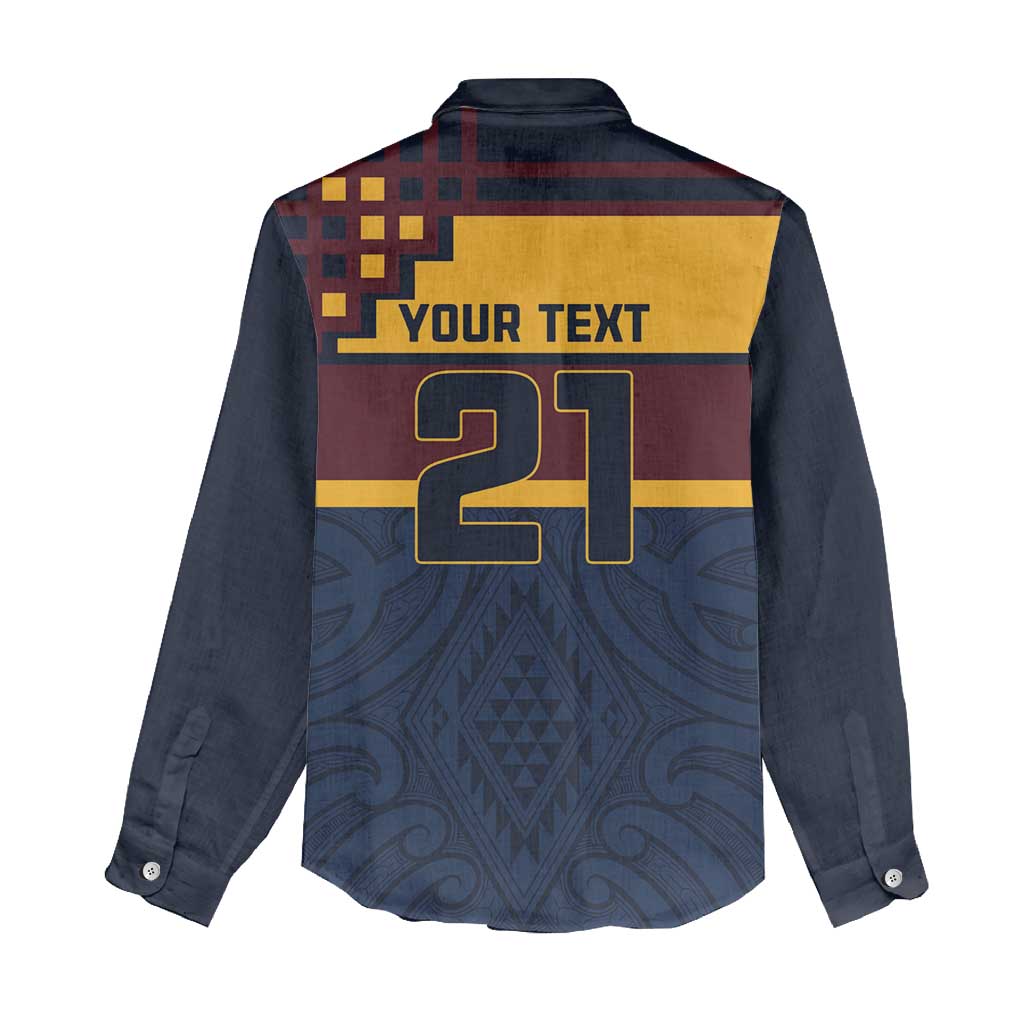New Zealand Rugby Pacific Custom Women Casual Shirt Kahupeka Retro 2025 Taniko Motif