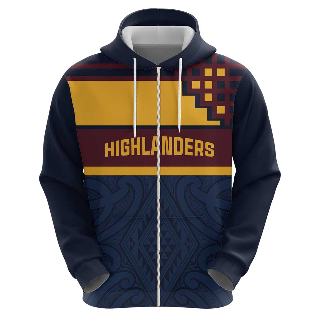 New Zealand Rugby Pacific Custom Zip Hoodie Kahupeka Retro 2025 Taniko Motif