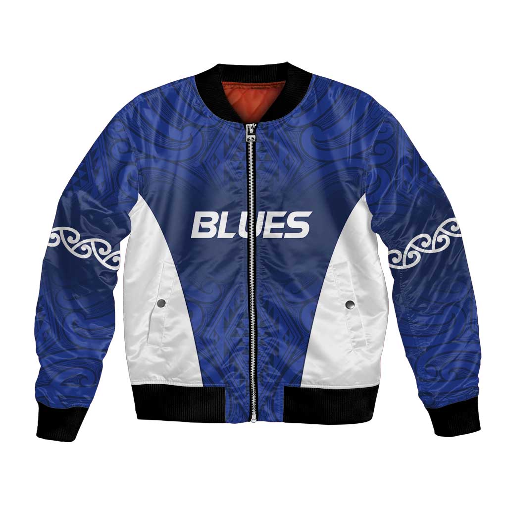 New Zealand Rugby Pacific Custom Bomber Jacket Kahurangi Auckland All Blue