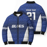New Zealand Rugby Pacific Custom Bomber Puffer Jacket Kahurangi Auckland All Blue - Polynesian Pride