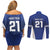 New Zealand Rugby Pacific Custom Couples Matching Off Shoulder Short Dress and Long Sleeve Button Shirt Kahurangi Auckland All Blue